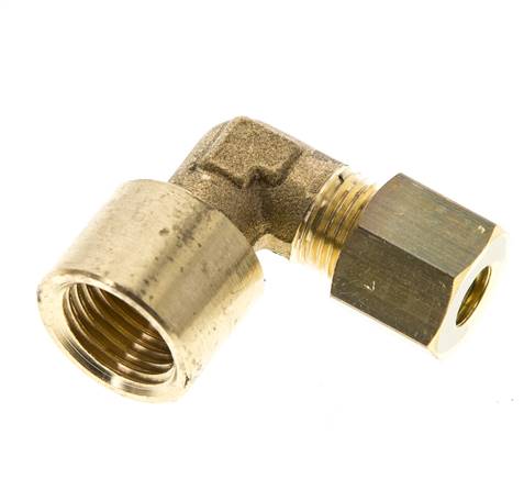Raccord à compression coudé 90° en laiton G 1/4'' x 6mm 150 Bar DIN EN 1254-2