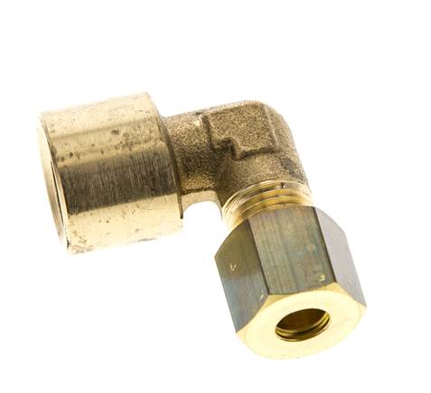Raccord à compression coudé 90° en laiton G 1/4'' x 6mm 150 Bar DIN EN 1254-2