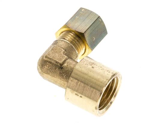 Raccord à compression coudé 90° en laiton G 1/4'' x 6mm 150 Bar DIN EN 1254-2