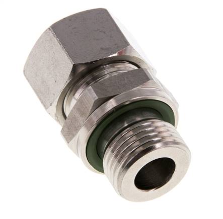 G 1/2'' mâle x 15L Anneau de coupe droit en acier inoxydable avec joint FKM 315 Bar DIN 2353