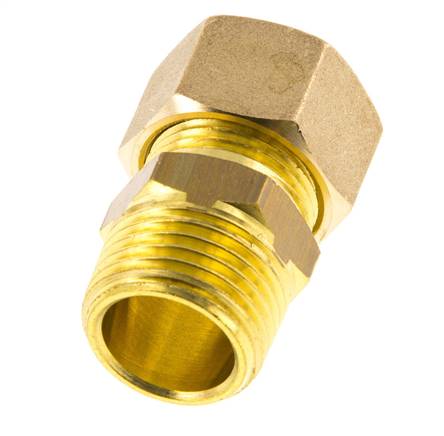 R 1/2'' mâle x 15mm raccord droit à compression en laiton 82 Bar DIN EN 1254-2