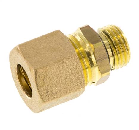G Raccord à compression droit 1/4'' mâle x 10mm en laiton avec joint NBR 95 Bar DIN EN 1254-2