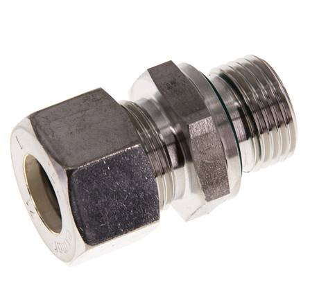 G 1/2'' mâle x 15L Raccord à compression droit en acier inoxydable avec joint FKM 315 Bar DIN 2353