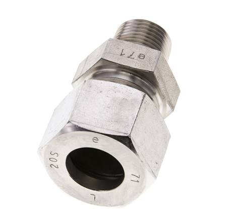 1/2'' NPT mâle x 20S Anneau de coupe droit en acier inoxydable 400 Bar DIN 2353