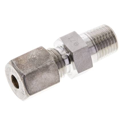 Raccord à compression droit 1/4'' NPT mâle x 6S en acier inoxydable 630 Bar DIN 2353
