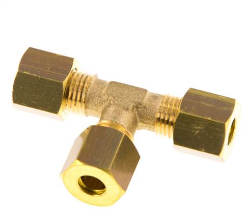 Raccord à compression en Té en laiton 6mm 150 Bar DIN EN 1254-2