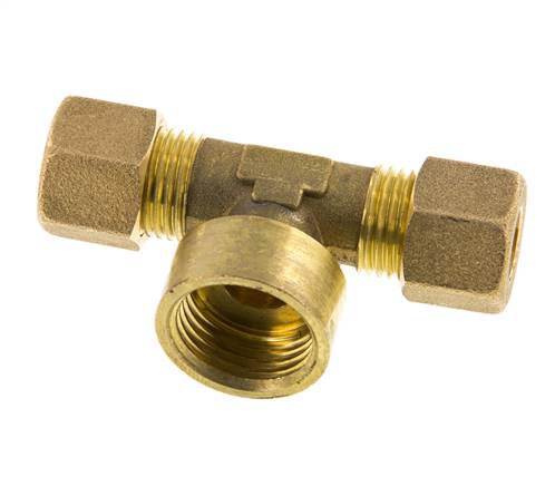 Raccord à compression en T en laiton G 1/2'' x 10mm 95 Bar DIN EN 1254-2