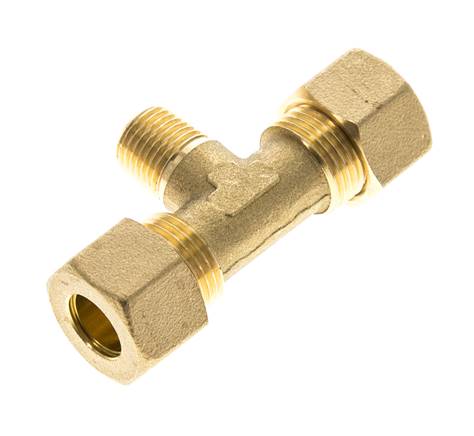 R Raccord à compression en Té en laiton 1/4'' mâle x 12mm 75 Bar DIN EN 1254-2