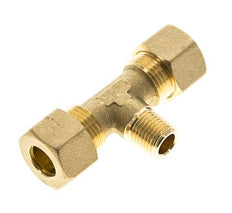 R Raccord à compression en Té en laiton 1/4'' mâle x 12mm 75 Bar DIN EN 1254-2