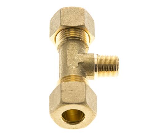 R Raccord à compression en Té en laiton 1/4'' mâle x 12mm 75 Bar DIN EN 1254-2