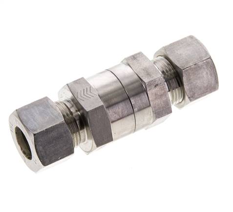 Clapet anti-retour hydraulique à bague de compression 15L (M22x1.5) Acier inoxydable 1-250bar (15-3625)psi ISO 8434-1