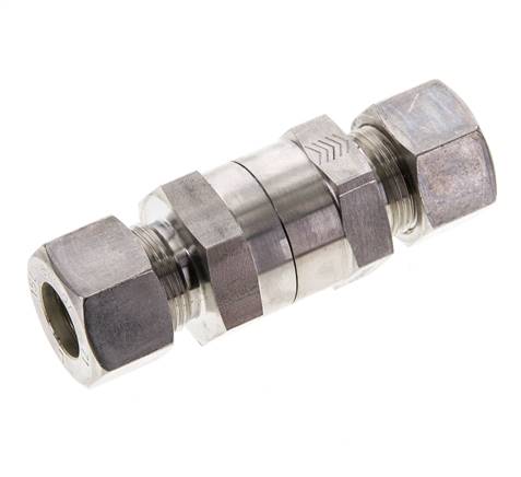 Clapet anti-retour hydraulique à bague de compression 15L (M22x1.5) Acier inoxydable 1-250bar (15-3625)psi ISO 8434-1