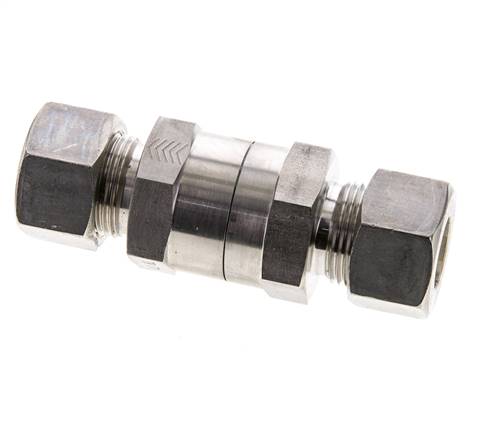 Clapet anti-retour hydraulique à bague de compression 15L (M22x1.5) Acier inoxydable 1-250bar (15-3625)psi ISO 8434-1