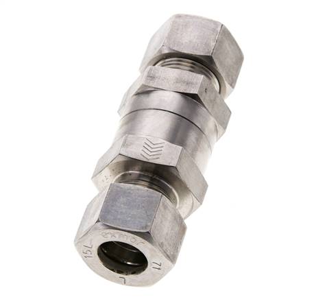 Clapet anti-retour hydraulique à bague de compression 15L (M22x1.5) Acier inoxydable 1-250bar (15-3625)psi ISO 8434-1