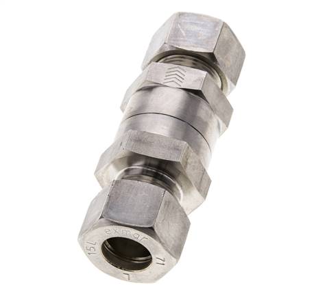 Clapet anti-retour hydraulique à bague de compression 15L (M22x1.5) Acier inoxydable 1-250bar (15-3625)psi ISO 8434-1