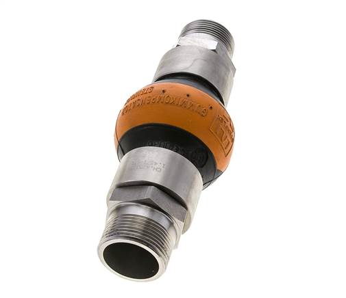 Joint D'Expansion En Caoutchouc Fileté DN32 R 1-1/4'' (Mâle)-R 1-1/4'' (Mâle) EPDM Acier Inoxydable