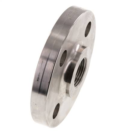 Bride Filetée DN20-PN16 Rp 3/4'' Acier Inoxydable 1.4571 DIN 2566