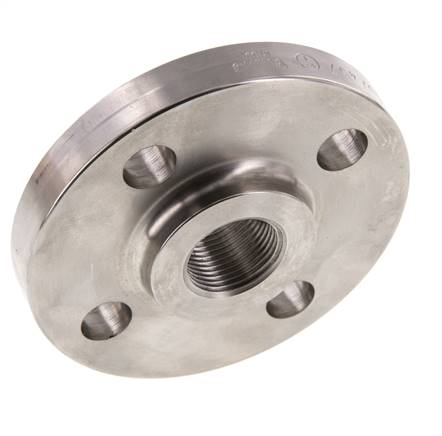 Bride Filetée DN20-PN16 Rp 3/4'' Acier Inoxydable 1.4571 DIN 2566
