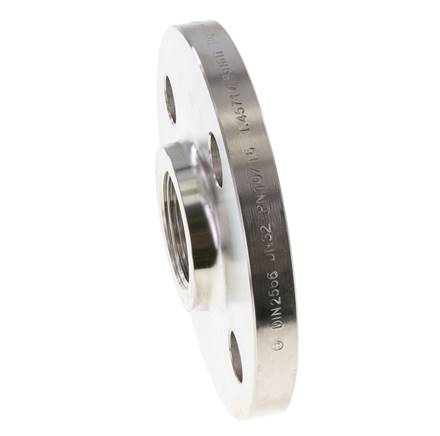 Bride Filetée DN32-PN16 Rp 1-1/4'' Acier Inoxydable 1.4571 DIN 2566