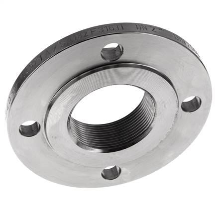 Bride Filetée DN50-PN6 Rp 2'' Acier Inoxydable 1.4571 DIN 2565 Et EN 1092-1 (Type 13)