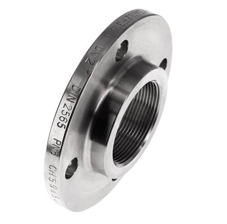 Bride Filetée DN50-PN6 Rp 2'' Acier Inoxydable 1.4571 DIN 2565 Et EN 1092-1 (Type 13)