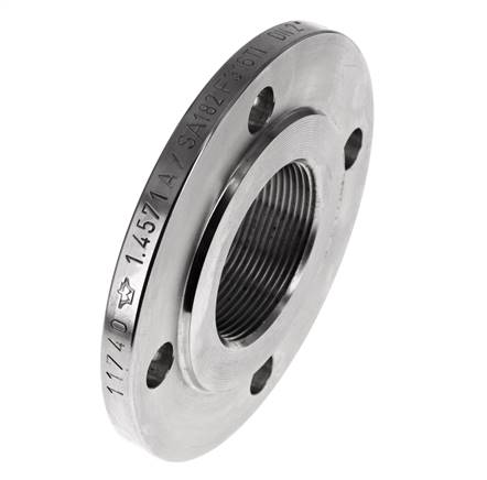 Bride Filetée DN50-PN6 Rp 2'' Acier Inoxydable 1.4571 DIN 2565 Et EN 1092-1 (Type 13)