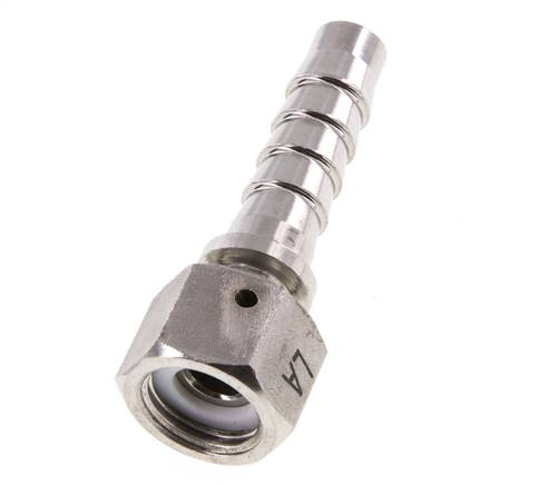 Pilier de tuyau 13x25 mm & G1/2'' en acier inoxydable 1.4301 avec ecrou-raccord DIN EN 14423 / DIN 2826