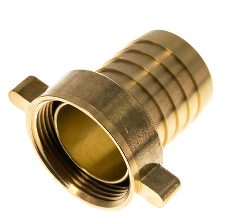 G Embout de tuyau en laiton 1 1/2'' x 38mm avec joint NBR et écrou à ailettes 16 Bar