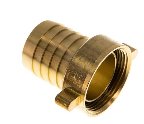 G Embout de tuyau en laiton 1 1/2'' x 38mm avec joint NBR et écrou à ailettes 16 Bar