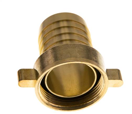 G Embout de tuyau en laiton 1 1/2'' x 38mm avec joint NBR et écrou à ailettes 16 Bar