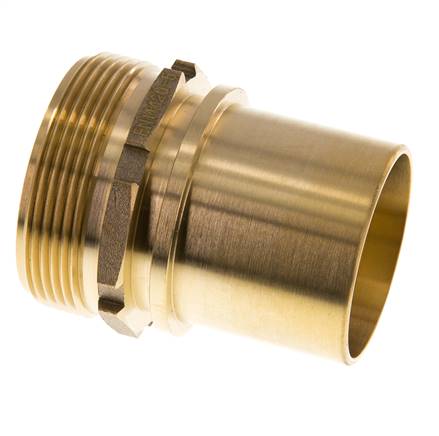 G Embout de tuyau en laiton 2'' mâle x 50mm avec collier de sécurité DIN 2817