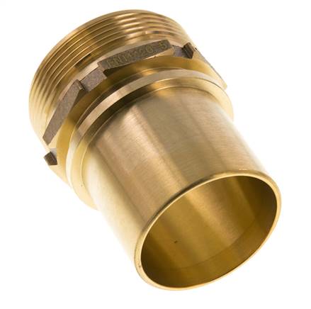 G Embout de tuyau en laiton 2'' mâle x 50mm avec collier de sécurité DIN 2817