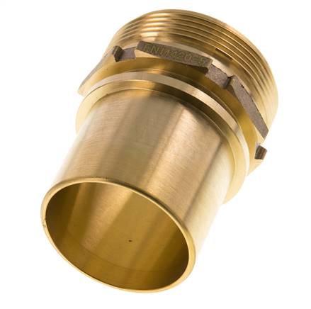 G Embout de tuyau en laiton 2'' mâle x 50mm avec collier de sécurité DIN 2817