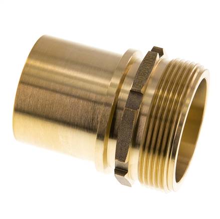 G Embout de tuyau en laiton 2'' mâle x 50mm avec collier de sécurité DIN 2817