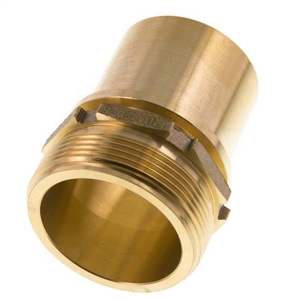 G Embout de tuyau en laiton 2'' mâle x 50mm avec collier de sécurité DIN 2817