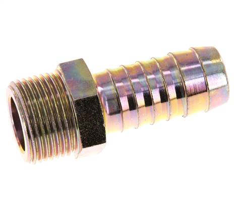 G 3/4'' Male x 19mm Acier zingué Embout de tuyau 25 Bar