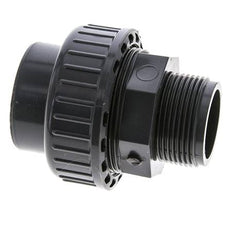 Raccord union en PVC femelle à douille 40mm x mâle R 1 1/4'' FKM