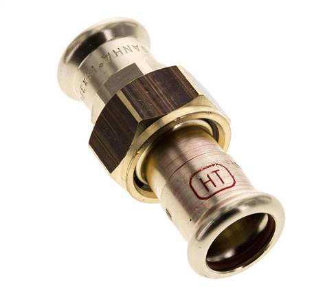 Raccord union à sertir - 18mm femelle - Joint plat en alliage de cuivre