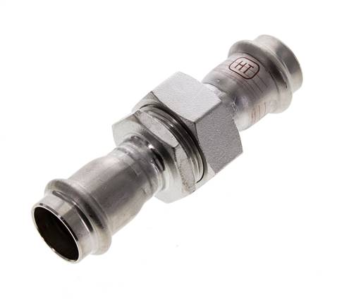 Raccord union à sertir - 22mm femelle - Acier inoxydable à joint plat