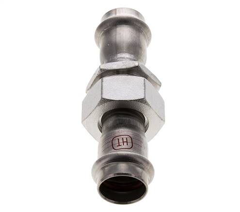 Raccord union à sertir - 22mm femelle - Acier inoxydable à joint plat