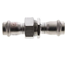 Raccord union à sertir - 22mm femelle - Acier inoxydable à joint plat