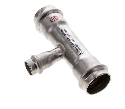 Raccord en T à sertir - 15mm Femelle & 28mm - Acier inoxydable