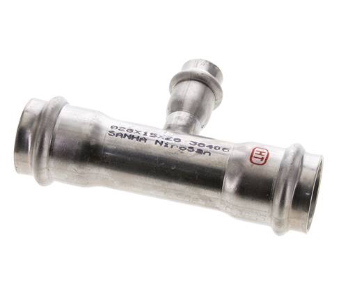 Raccord en T à sertir - 15mm Femelle & 28mm - Acier inoxydable
