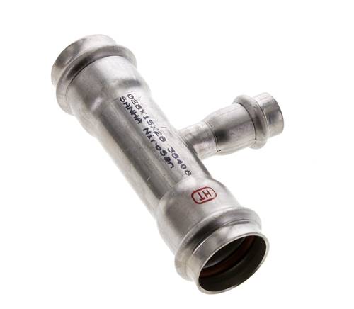 Raccord en T à sertir - 15mm Femelle & 28mm - Acier inoxydable