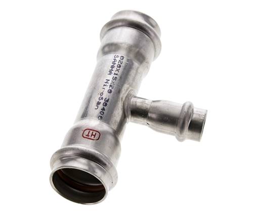 Raccord en T à sertir - 15mm Femelle & 28mm - Acier inoxydable