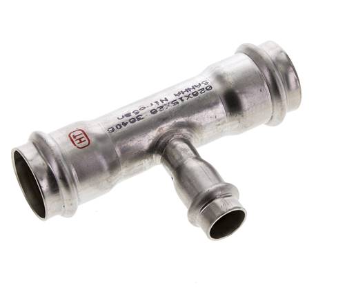 Raccord en T à sertir - 15mm Femelle & 28mm - Acier inoxydable
