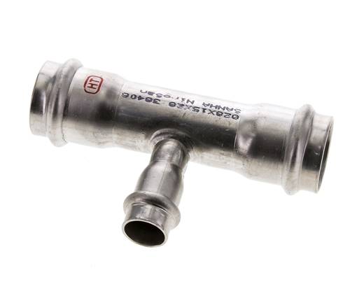 Raccord en T à sertir - 15mm Femelle & 28mm - Acier inoxydable