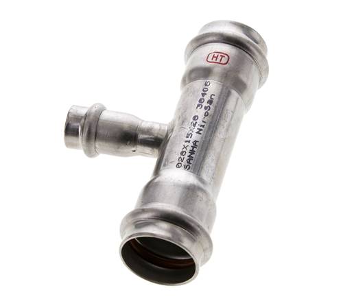 Raccord en T à sertir - 15mm Femelle & 28mm - Acier inoxydable