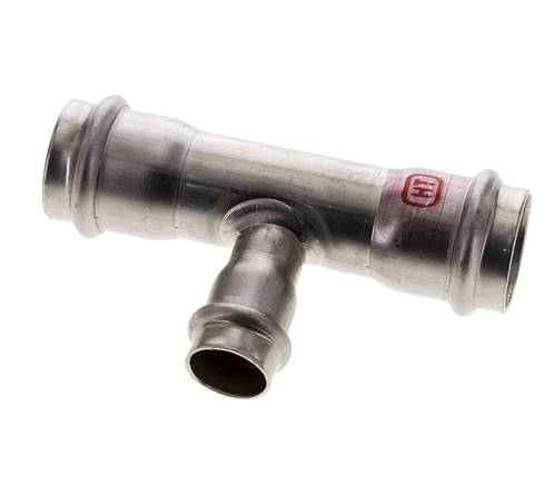 Raccord en T à sertir - 18mm Femelle & 28mm - Acier inoxydable