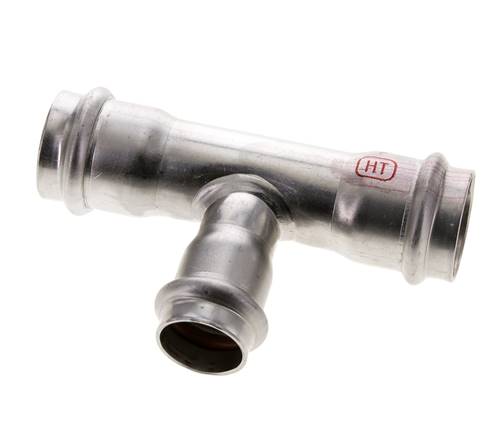 Raccord en T à sertir - 22mm Femelle & 28mm - Acier inoxydable